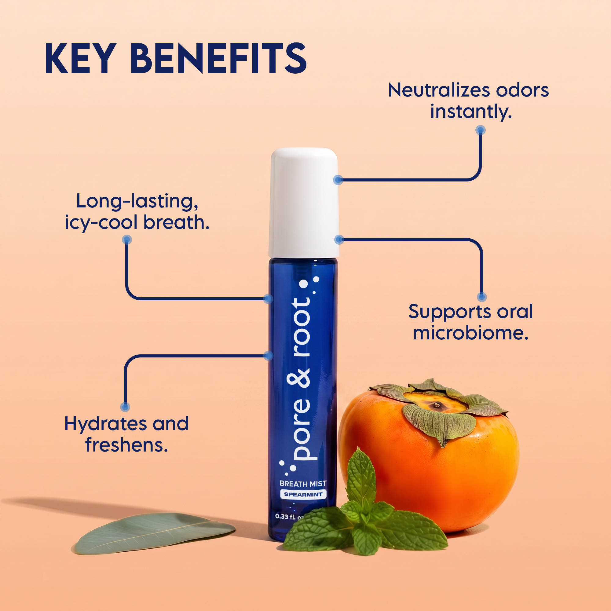 Persimmon Spearmint Breath Spray with Probiotics (2-pack)